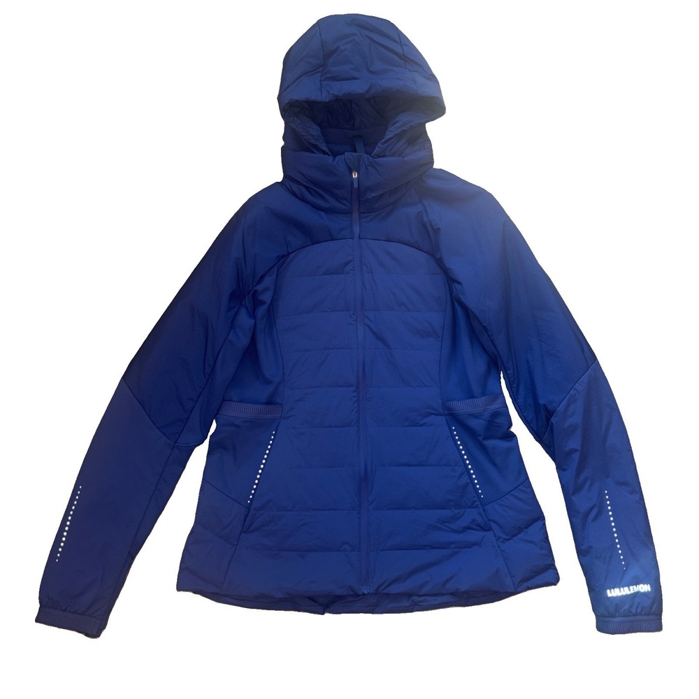 Lululemon Down For It All Jacket Size 14 Large Blue Coat Jacket Athletic Gym - Picture 4 of 11